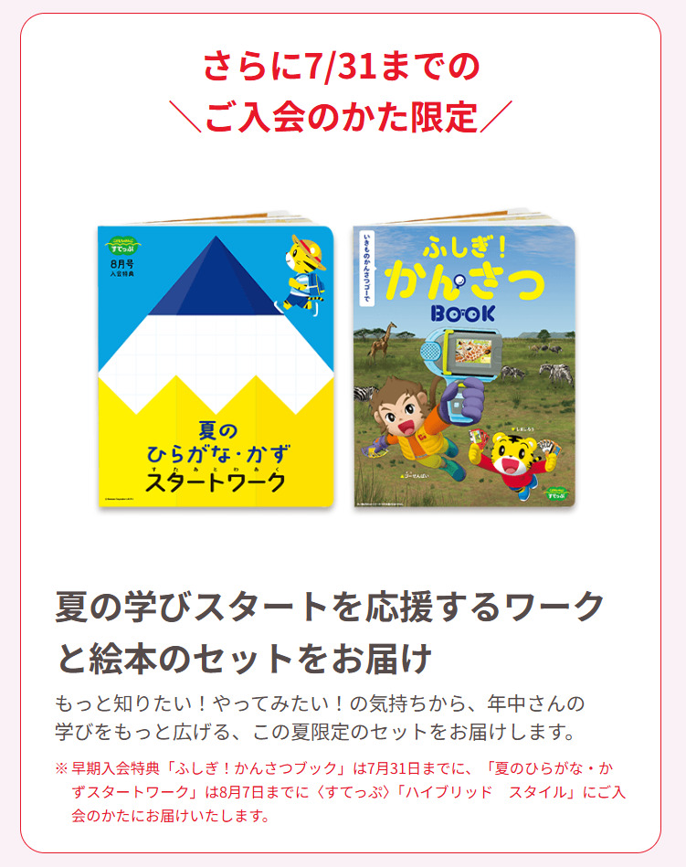 夏の学びスタートを応援するワークと絵本のセットをお届け_こどもちゃれんじすてっぷ